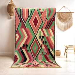 Handmade Moroccan Wool Rug Multicolor Berber Carpet - thumbnail 1