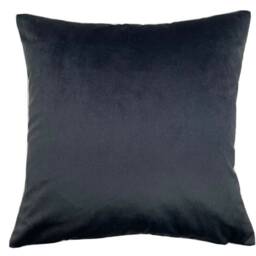 Royal Blue Velvet Cushion Cover Black Feather Leaf Printed 16-22 - thumbnail 4