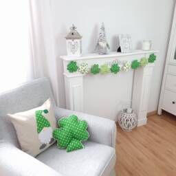 Shamrock Pillow St Patricks Day Clover Cushion, Farmhouse Decor - thumbnail 3