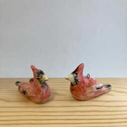 Hand-Painted Porcelain Cardinal Bird Ornament Christmas Decor - thumbnail 2