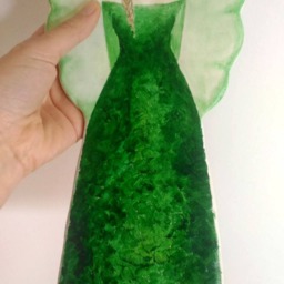 Paper Mache Angel, Mother Nature Fairy Sculpture, Green Fairy, Wall Hanging Housewarming Gift, St Patrick Decoration - thumbnail 4