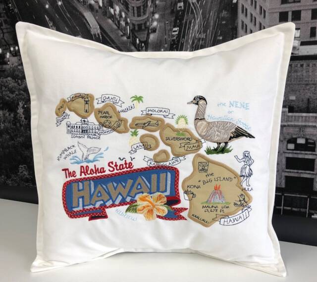 Hawaii State Pillow With Feather Insert - image 1