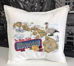 Hawaii State Pillow With Feather Insert - thumbnail 1
