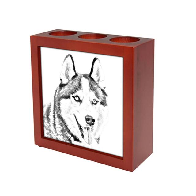 Siberian Husky - Wooden Stand For Candles/Pens With The Image Of A Dog New Collection - image 1