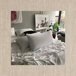 Natural Beauty Beige Pair Of Linen Pillowcases - Minimalist Bedding Made To Order in The Usa - thumbnail 1