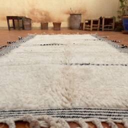 Handwoven Moroccan Zanafi Rug - White Berber All Wool - thumbnail 2