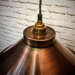 Aged Copper 380mm Metal Pendant Handmade E27 Lamp - thumbnail 3