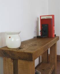 Rustic Hallway Bench - Hall Indoor Entryway With Shelf Shoe Oak Wax Reclaimed Style