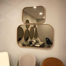 Rectangular Bathroom Wall Mirror, Solid Wood Walnut Or Oak Frame, Rustic Hallway Mirror - thumbnail 3