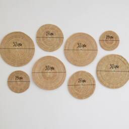Woven Rattan Wall Decor - Set Of 8 Seagrass Circular Art - thumbnail 4