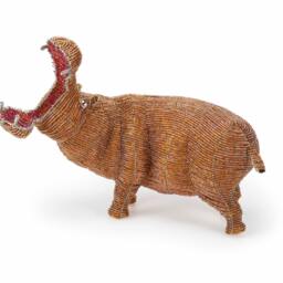 Hippo From The Wild At Art Limited Edition Collection. Handcrafted Bead-And-Wire African Animal Figurine - thumbnail 2