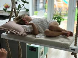 Handmade Walnut Swing Bench Indoor/Outdoor Bed - 100cmx44cm - thumbnail 1
