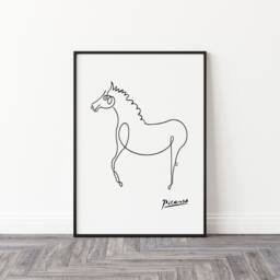 Picasso Horse Line Art Poster, Art, Minimalist Decor, Animal Wall Fashion Print, Gift, A1/A2/A3/A4 - thumbnail 3
