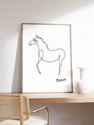 Picasso Horse Line Art Poster, Art, Minimalist Decor, Animal Wall Fashion Print, Gift, A1/A2/A3/A4 - thumbnail 1