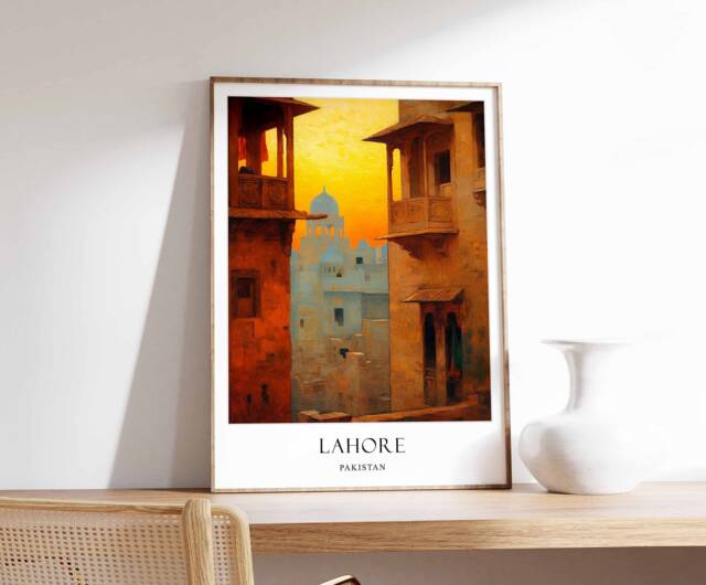 Lahore Poster, Pakistan Punjab Islamic Asian South Fort Badshahi Mosque Poster - image 1