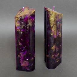 Valentine's Gift, Candles Handmade, Beautiful Purple Heart Decrated With Gold & Purple Glitter Make A Unique Present - thumbnail 3