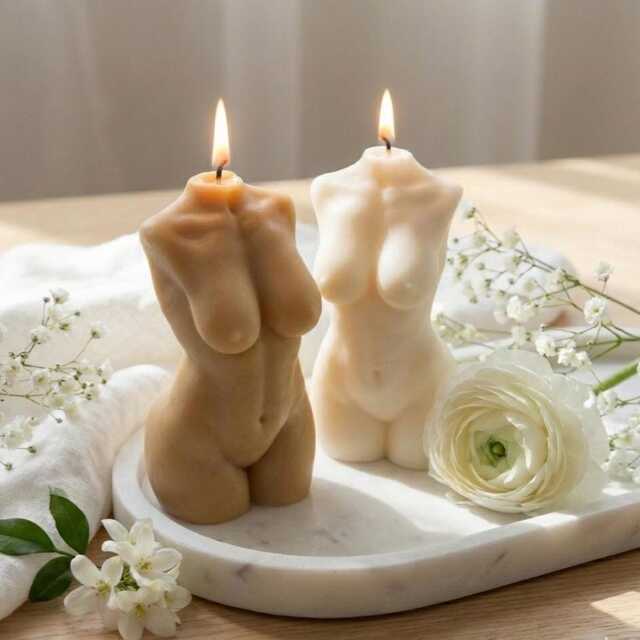 Aphrodite Body Candle - Scented Soy Wax Female Bust Sculptural Goddess Romantic Home Decor Gift - image 1