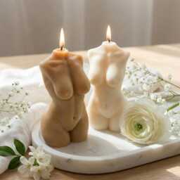 Aphrodite Body Candle - Scented Soy Wax Female Bust Sculptural Goddess Romantic Home Decor Gift - thumbnail 1