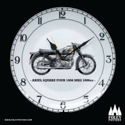 cmc Ariel Square Four 1966 Mk2 1000Cc - Classic Motorbike Illustrated Fine Bone China Clock - thumbnail 1