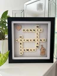 Personalised Picture Frame Letter Tiles Pictures Home Decor Birthday Wedding Christmas Gifts