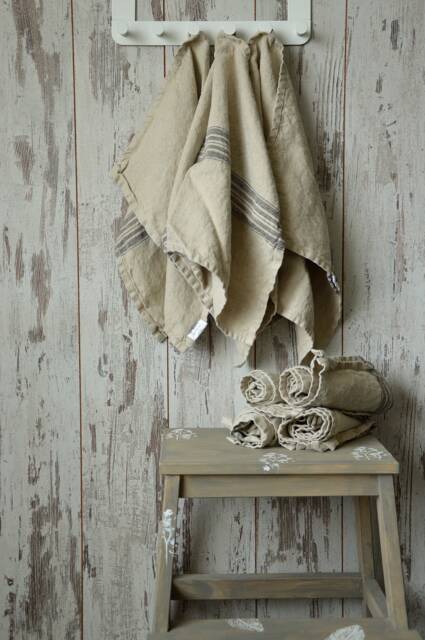 Thick Striped Linen Towel, Heavy Weight Durable Spa Towel - image 1