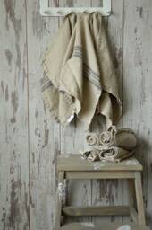 Thick Striped Linen Towel, Heavy Weight Durable Spa Towel - thumbnail 1