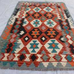 4x6 Ft Chubi New Afghan Kilim Rug, Flatweave Maimana Tribal Turkmen Oriental Rug, Vintage Rug For Bedroom, Living Room Carpet - thumbnail 2
