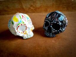 Sugar Skull Day Of The Dead Sculpture Figurine Hand Painted 3D Printed - thumbnail 1