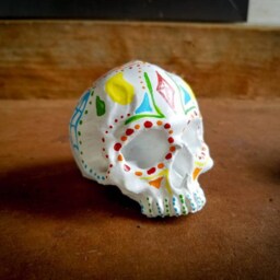 Sugar Skull Day Of The Dead Sculpture Figurine Hand Painted 3D Printed - thumbnail 2