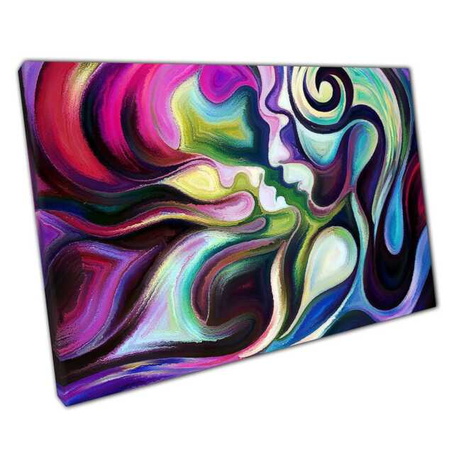 Vibrant Abstract Face Canvas Print Modern Wall Art For Home, Office & Passionate Decor - image 1
