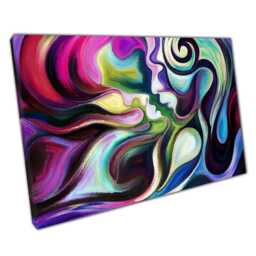 Vibrant Abstract Face Canvas Print Modern Wall Art For Home, Office & Passionate Decor - thumbnail 1