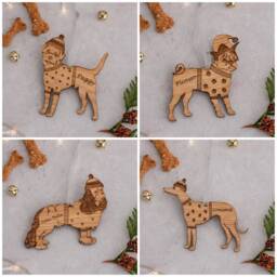 Labrador Christmas Ornament Rustic Xmas Decorations Wooden Dog Engraved Gifts Memorial Ornaments - thumbnail 2