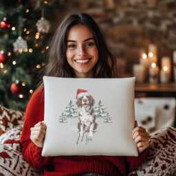 Personalised Christmas Cushion With Cute Dog Design. Gifts For Lovers/Pet Loss - thumbnail 2