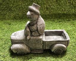 Concrete Turtle in Car Wind The Willows Garden Sculpture Lawn Ornament Frost Protected - thumbnail 1