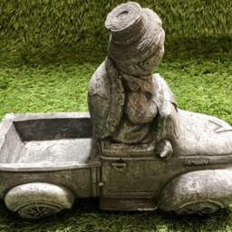 Concrete Turtle in Car Wind The Willows Garden Sculpture Lawn Ornament Frost Protected - thumbnail 2