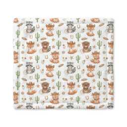 Woodland Fox & Bear Baby Lovey Blanket - Minky Security - thumbnail 1