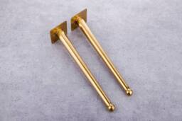 16'' Tapered Legs, Brass Table 12'' -16'', Bench Gold Coffee Metal Table Legs From Ivadecorstudio - thumbnail 1