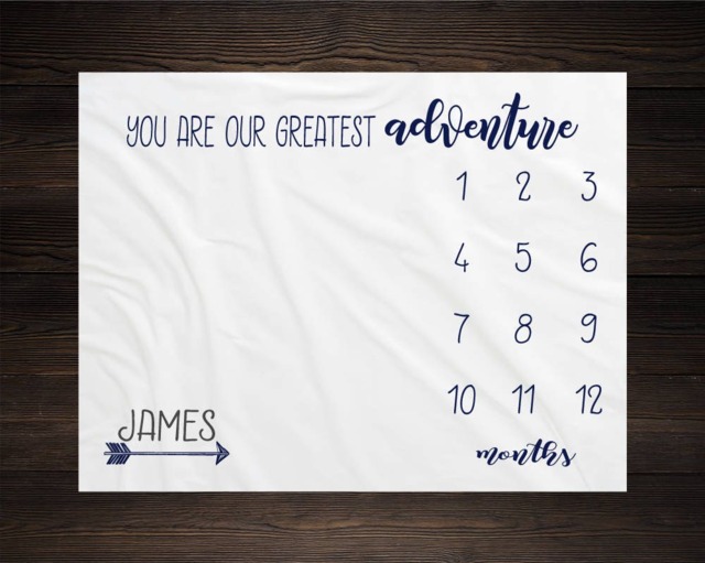You Are Our Greatest Adventure Milestone Blanket Monthly Baby Growth Tracker Minky Fleece Shower Gift Newborn Gender Neutral - image 1