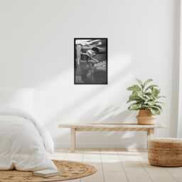 Vintage Classic Sports Car Girl Print, Luxury Woman, Fine Art Photography Wall Art, Museum Quality Black & White Poster - thumbnail 2