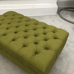 Ararat Footstool Coffee Table Pouffe Bench Chesterfield Luxury Dumfries Faux Wool Or Velvet - thumbnail 2