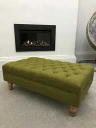 Ararat Footstool Coffee Table Pouffe Bench Chesterfield Luxury Dumfries Faux Wool Or Velvet