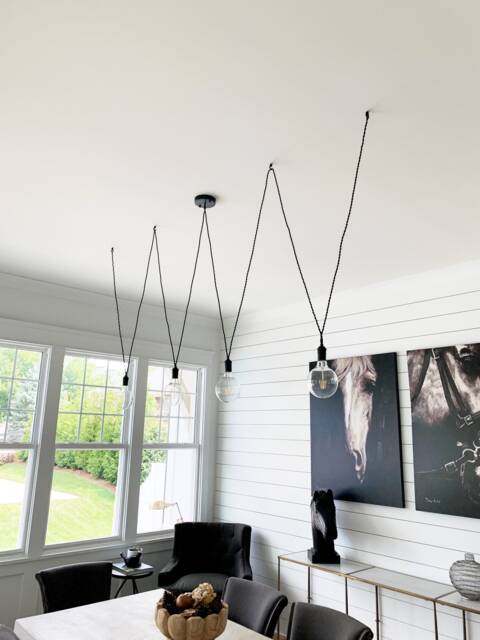 Zig Zag Pendant Dining Chandelier. Custom Hanging Pendants Modern Lighting - Unique Chandelier Led Globes String Lights - image 1