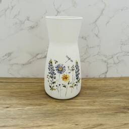 Wildflower Vase With Dragonfly & Bee, Purple Yellow Flower Vase, Dragonfly Bee Home Decor, Gifts - thumbnail 3