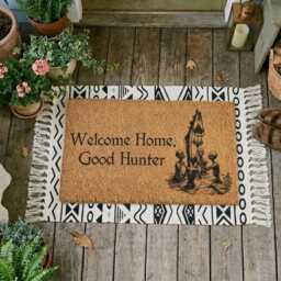 Welcome Home Good Hunter Doormat - Bloodborne Gaming Decor, Gamer Gift