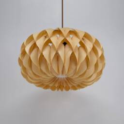 Handmade Bloom Pendant Light-Wood Light-Pendant Light-Ceiling Light-Chandelier Lighting-Rustic Light Fixture-Wood Veneer - thumbnail 2