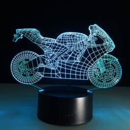 Personalized Motorcycle 3D Illusion Led Lamp, Bluetooth App Control