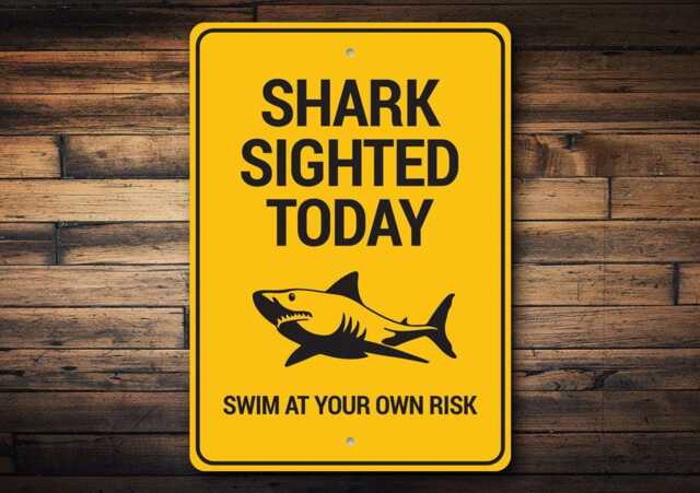 Shark Sighting, Only Lovers, Sharks Decor Gifts, Metal Sign, Wall Decor, Custom Ocean Sign - Quality Aluminum - image 1