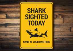 Shark Sighting, Only Lovers, Sharks Decor Gifts, Metal Sign, Wall Decor, Custom Ocean Sign - Quality Aluminum - thumbnail 1