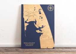 Wellfleet Harbor, Massachusetts Map - Engraved Wood Coastal Chart Wall Art Sign, Beach House Home Decor Nautical Print, Personalized Gift - thumbnail 1