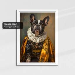 French Bulldog By Johannes Vermeer Framed Poster & Print Canvas Wall Decor Art Painting Bedroom Home Living Room Funny Animal Gift - thumbnail 3